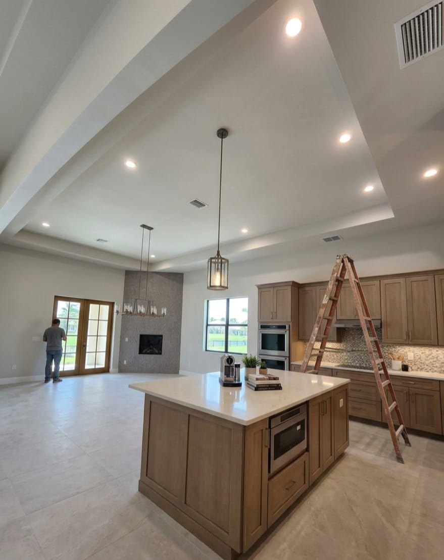 Ceiling before wood beam installation near Windermere FL